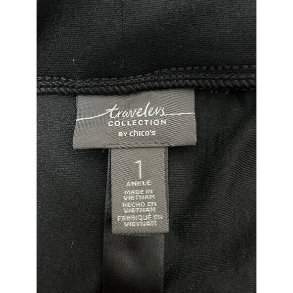 Chicos Travelers Black Pull‎ On Straight Leg Travel  Pants Women Size Medium (1) - Picture 3 of 10
